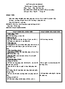 Kế hoạch bài dạy Tuần 02 - Lớp 3 Năm học: 2005 - 2006