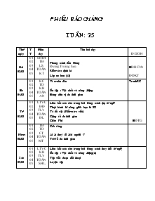 Lịch bài giảng Lớp 5 Tuần 27 Năm 2013 - 2014