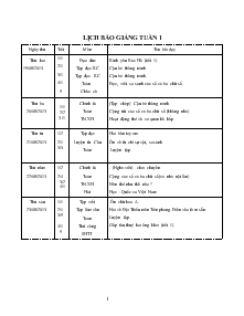 Lịch báo giảng Lớp 3 Tuần 1 Năm 2013-2014