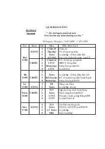 Lịch báo giảng Lớp 5 Tuần 21 (Từ ngày:13/01/2014 – 17/01/2014)