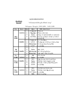 Lịch báo giảng Lớp 5 Tuần 23 (Từ ngày:10/02/2014 – 14/02/2014)