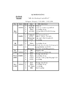 Lịch báo giảng Lớp 5 Tuần 24 (Từ ngày: 17/02/2014 – 21/02/2014)