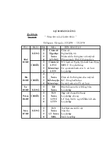 Lịch báo giảng Lớp 5 Tuần 26 (Từ ngày: 3/3/2014 – 7/3/2014)