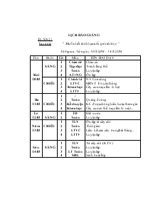 Lịch báo giảng Lớp 5 Tuần 27 (Từ ngày:10/3/2014 – 14/3/2014)