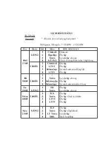 Lịch báo giảng Lớp 5 Tuần 28 (Từ ngày: 17/3/2014 – 21/3/2014)