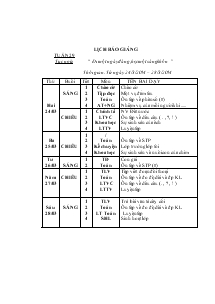 Lịch báo giảng Lớp 5 Tuần 29 (Từ ngày: 24/3/2014 – 28/3/2014)