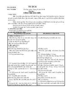 Lịch báo giảng Lớp 5B Tuần 31