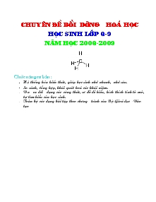 Chuyên đề Bồi dưỡng hóa học học sinh Lớp 8-9 năm học 2008-2009