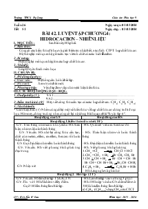 Giáo án Hóa học 9 - Tiết 51, Bài 42: Luyện tập chương 4: Hiđrocacbon - Nhiên liệu - Kră Jẵn K' Lưu