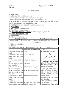 Giáo án Hình học 6 - Tiết 26, Bài 9: Tam giác