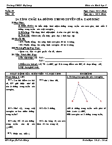 Giáo án Hình học 7 - Tiết 53, Bài 4: Tính chất ba đường trung tuyến của tam giác