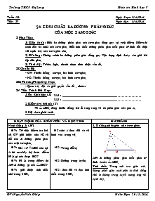 Giáo án Hình học 7 - Tiết 57, Bài 6: Tính chất ba đường phân giác của một tam giác - Nguyễn Văn Giáp