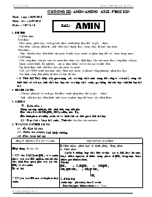 Giáo án Hóa học 12 cơ bản - Chương 3: Amin - Amino axit - Protein - Nguyễn Ngọc Rãnh