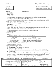 Giáo án Hóa học 9 - Tiết 47, Bài 38: Axetilen - Hứa Văn Biển