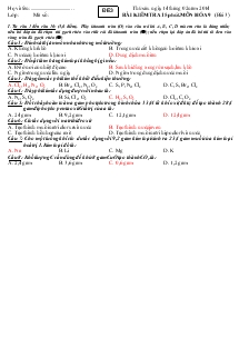 Kiểm tra Hóa học 9 - 15 phút - Học kỳ II - Đề 3