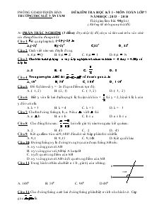 Đề kiểm tra học kỳ I - Môn toán lớp 7 năm học: 2013 – 2014
