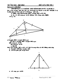 Bài giảng môn Đại số 7 - Luyện tập các trường hợp bằng nhau của tam giác
