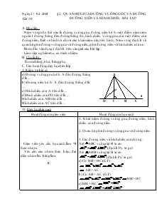 Bài giảng môn Hình học 7 - Tiết 50 - Bài 2: Quan hệ giữa đường vuông góc và đường đường xiên và hình chiếu- Bài tập