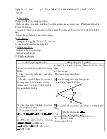 Bài giảng môn Hình học 7 - Tiết 58 - Bài 5: Tính chất tia phân giác của một góc