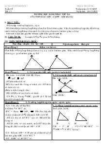 Bài giảng môn Hình học 7 - Tuần 14 - Tiết 27: Trường hợp bằng nhau thứ ba của tam giác góc - Cạnh - góc (g.c.g)