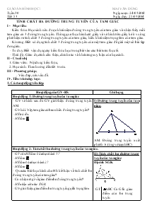 Bài giảng môn Hình học 7 - Tuần 30 - Tiết 53: Tính chất ba đường trung tuyến của tam giác