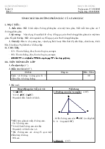 Bài giảng môn Hình học 7 - Tuần 32 - Tiết 57: Tính chất ba đường phân giác của tam giác