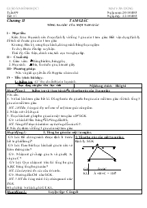 Bài giảng môn Hình học 7 - Tuần 9 - Tiết 17: Tổng ba góc của một tam giác