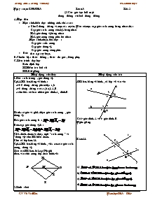 Bài giảng môn Hình học 7 - Tuần 3 - Tiết 5 - Bài 3: Các góc tạo bởi một đường thẳng cắt hai đường thẳng