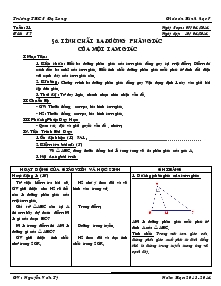 Bài giảng môn Hình học 7 - Tuần 31 - Tiết 57: Tính chất ba đường phân giác của một tam giác