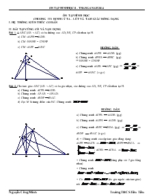 Bài giảng môn Hình học 8 - Chương III :Định lý ta – lét và tam giác đồng dạng