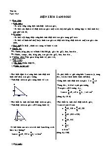 Bài giảng môn Hình học 8 - Tiết 33: Diện tích tam giác