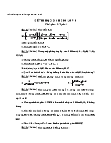 Đề thi học sinh giỏi lớp 9