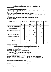 Giáo án Đại số 9 - Tiết 17: Kiểm tra Đại số 9 chương I