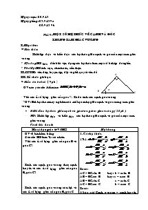 Giáo án Hình học 9 - Tiết 9: Một số hệ thức về cạnh và góc trong tam giác vuông