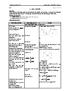 Giáo án môn Hình hoc 9 - Tiết 39: Góc nội tiếp