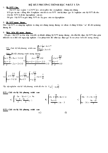 Bài giảng Hình học 10 - Hệ bất phương trình bậc nhất 1 ẩn