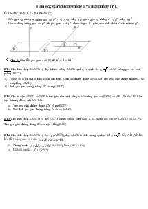 Bài giảng Hình học 11 - Tính góc giữa đường thẳng a và mặt phẳng (P)