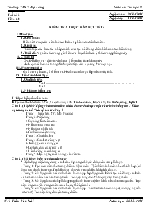 Bài giảng Tin học tuần 32 - Tiết 68 - Kiểm tra thực hành tin (1 tiết)