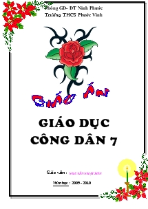 Bìa Giáo án Giáo dục công dân 7