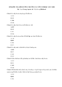 Đề kiểm tra bồi dưỡng thường xuyên năm học 2013-2014 bậc học: Trung học cơ sở - Nội dung: Môđun 4