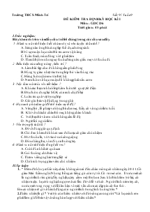 Đề kiểm tra định kỳ học kì I môn: Giáo dục công dân 6
