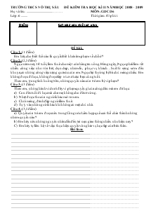 Đề kiểm tra học kì II năm học 2008 – 2009 môn: Giáo dục công dân 6 trường THCS võ Thị Sáu