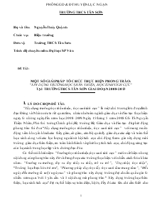 Đề tài Một số giải pháp tổ chức thực hiện phong trào: “xây dựng trường học thân thiện, học sinh tích cực” tại trường thcs tân sơn giai đoạn 2008 - 2013