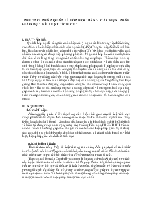 Đề tài Phương pháp quản lí lớp học bằng các biện pháp giáo dục kỷ luật tích cực