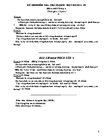 Đề thi kiểm tra chất lượng học kỳ I (năm 2006 - 2007) môn: Giáo dục công dân lớp 6