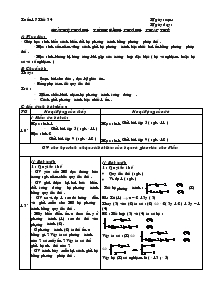 Giáo án Đại số 9 - Học kỳ I - Tiét 34: Giải hệ phương trình bằng phương pháp thế