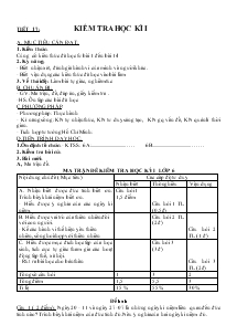 Giáo án Giáo duc công dân 6 - Tiết 17: Kiểm tra học kì I