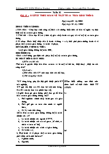 Giáo án Giáo duc công dân 6 - Tiết 31: Bài tập thực hành về trật tự an toàn giao thông