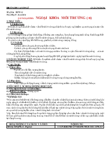 Giáo án Giáo dục công dân 6 - Tuần 36 - Tiết 32: Ngoại khóa môi trường (tiếp)