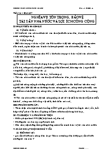 Giáo Án Giáo Dục Công Dân 8 - Nguyễn Ngọc Ấn - Tiết 24 – Bài 17 : Nghĩa Vụ Tôn Trọng, Bảo Vệ Tài Sản Nhà Nước Và Lợi Ích Công Cộng